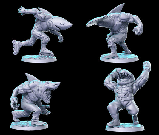 Street Sharks - resin miniature for tabletop games DnD, Dungeons and Dragons, b