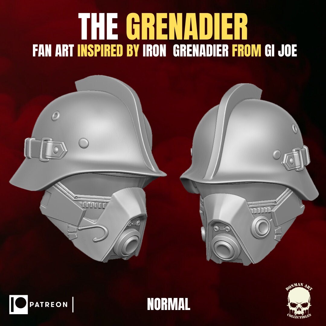 GI Joe Iron Grenadier custom head sculpt 1/2 classified, black series, mezco ac