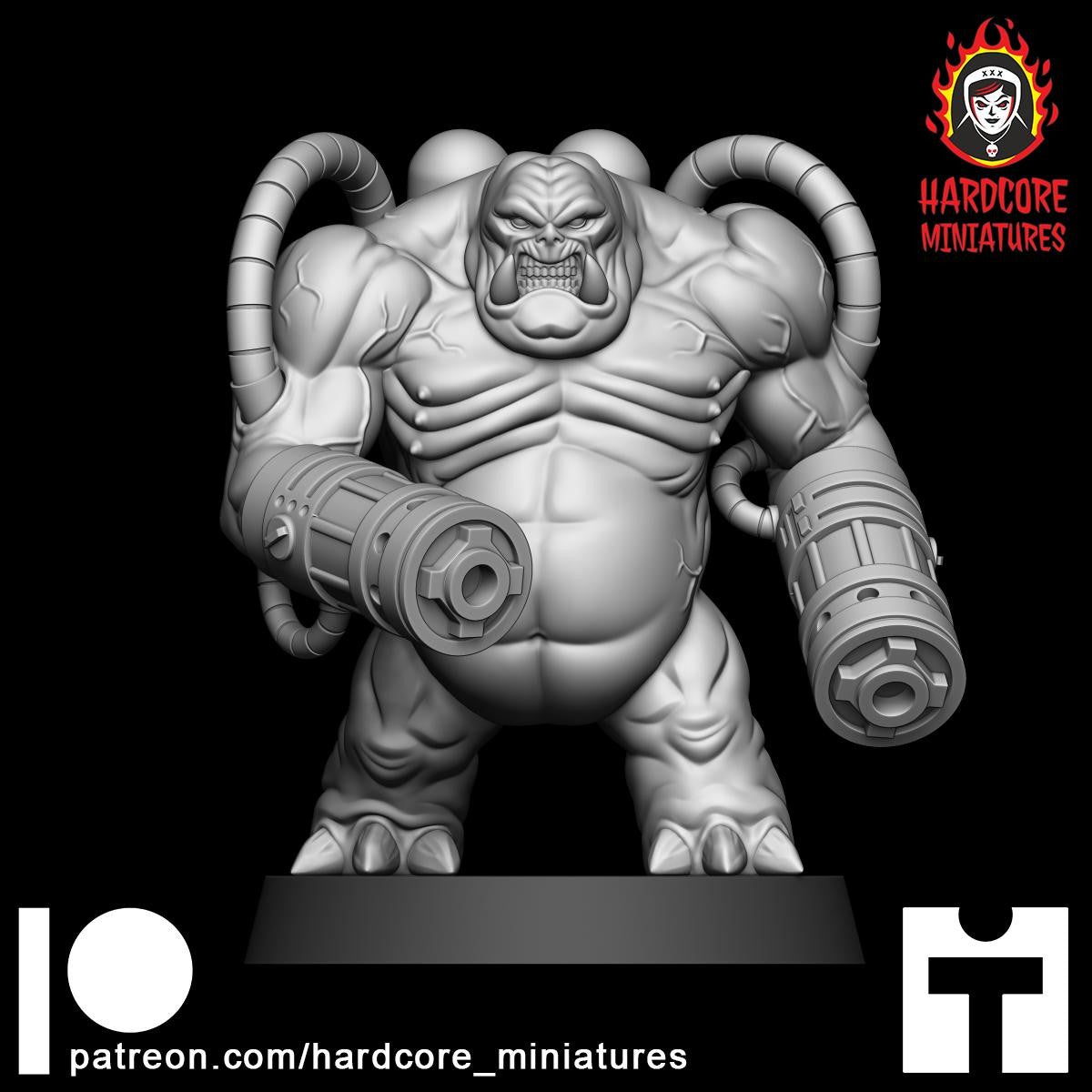 Mancubus Fat Demon walking modular 32mm dnd miniature Martian Trooper doom vide