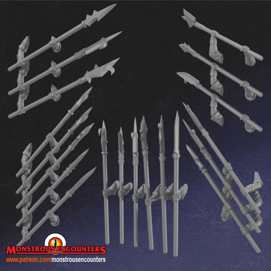 Breton Men at arms polearms medium armor unit 28mm army builder 3d printed mini