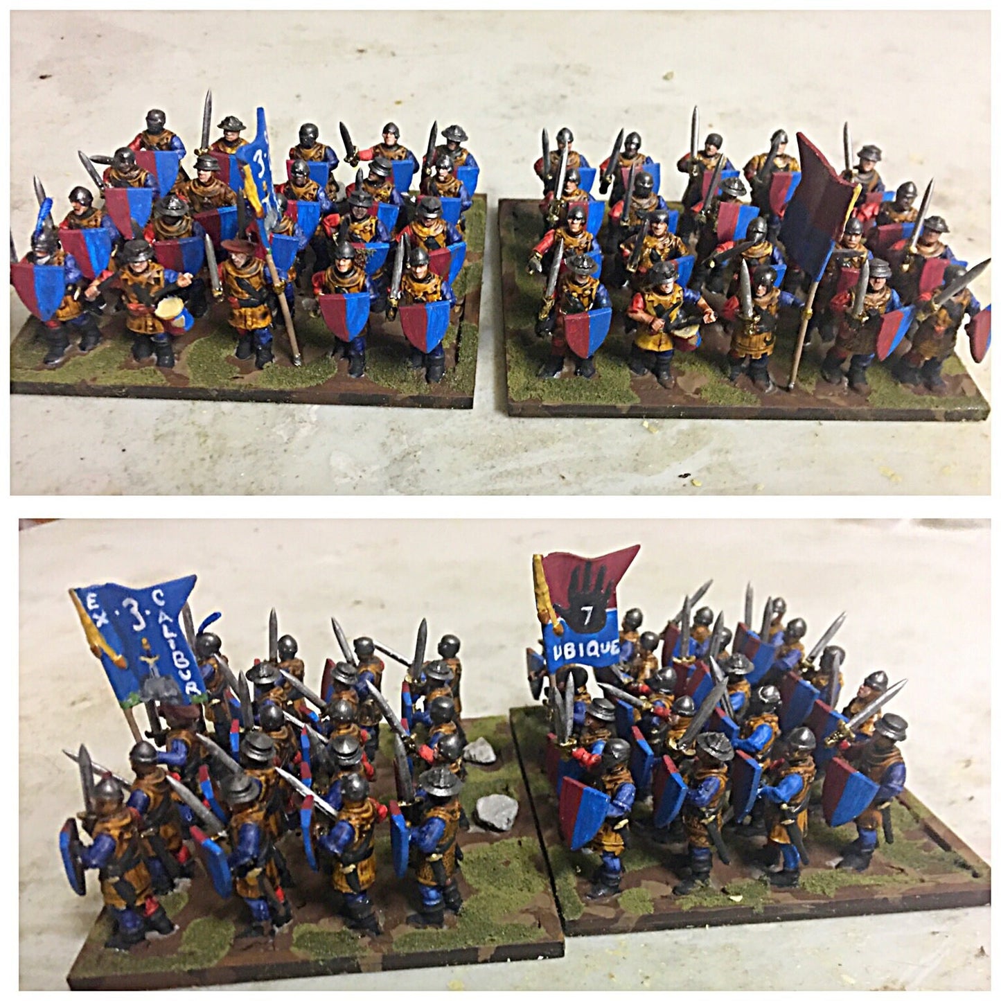 Breton Men at arms unit 28mm army builder 3d printed minis tabletop bretonnia o