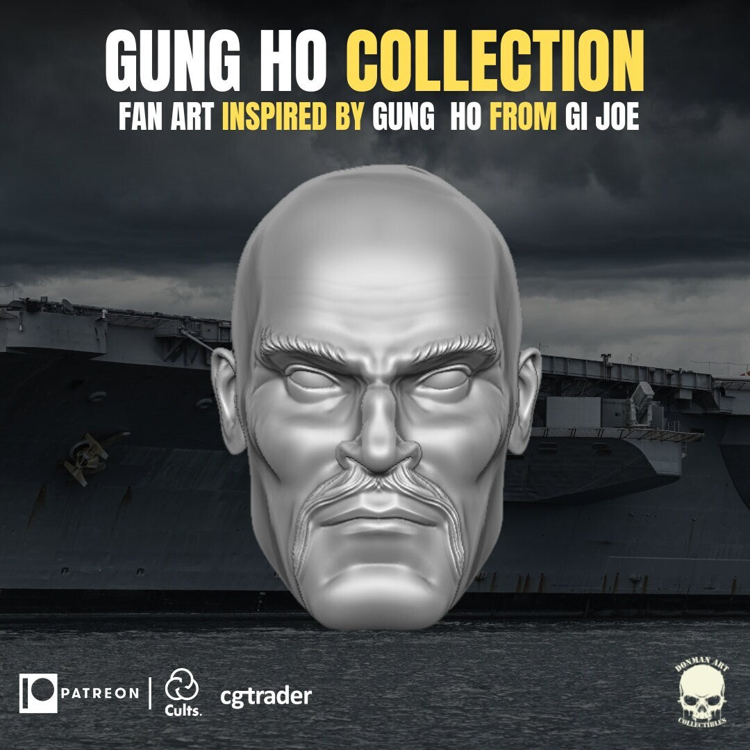 Gung Ho G.I. Joe classified 1:12 head sculpt 3d printed resin action figure mar