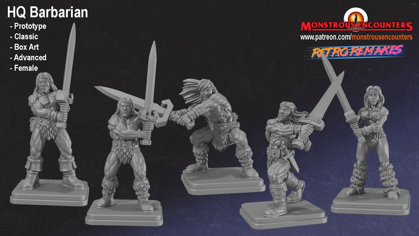 HeroQuest barbarians - Miniatures Unpainted 32mm Dungeons and Dragons