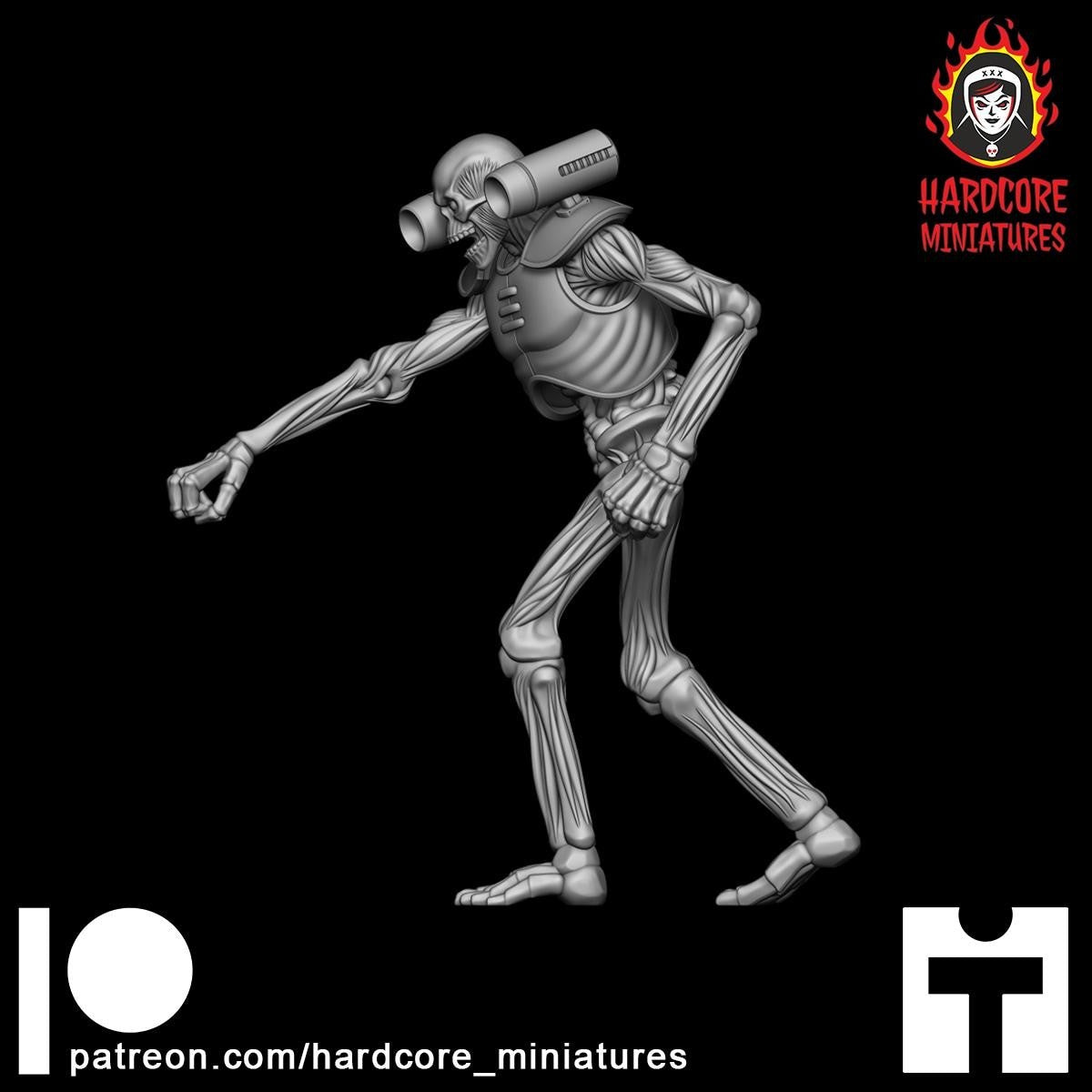 Doom Hell Skeleton Punching 32mm dnd miniature doom video game The REVENANT