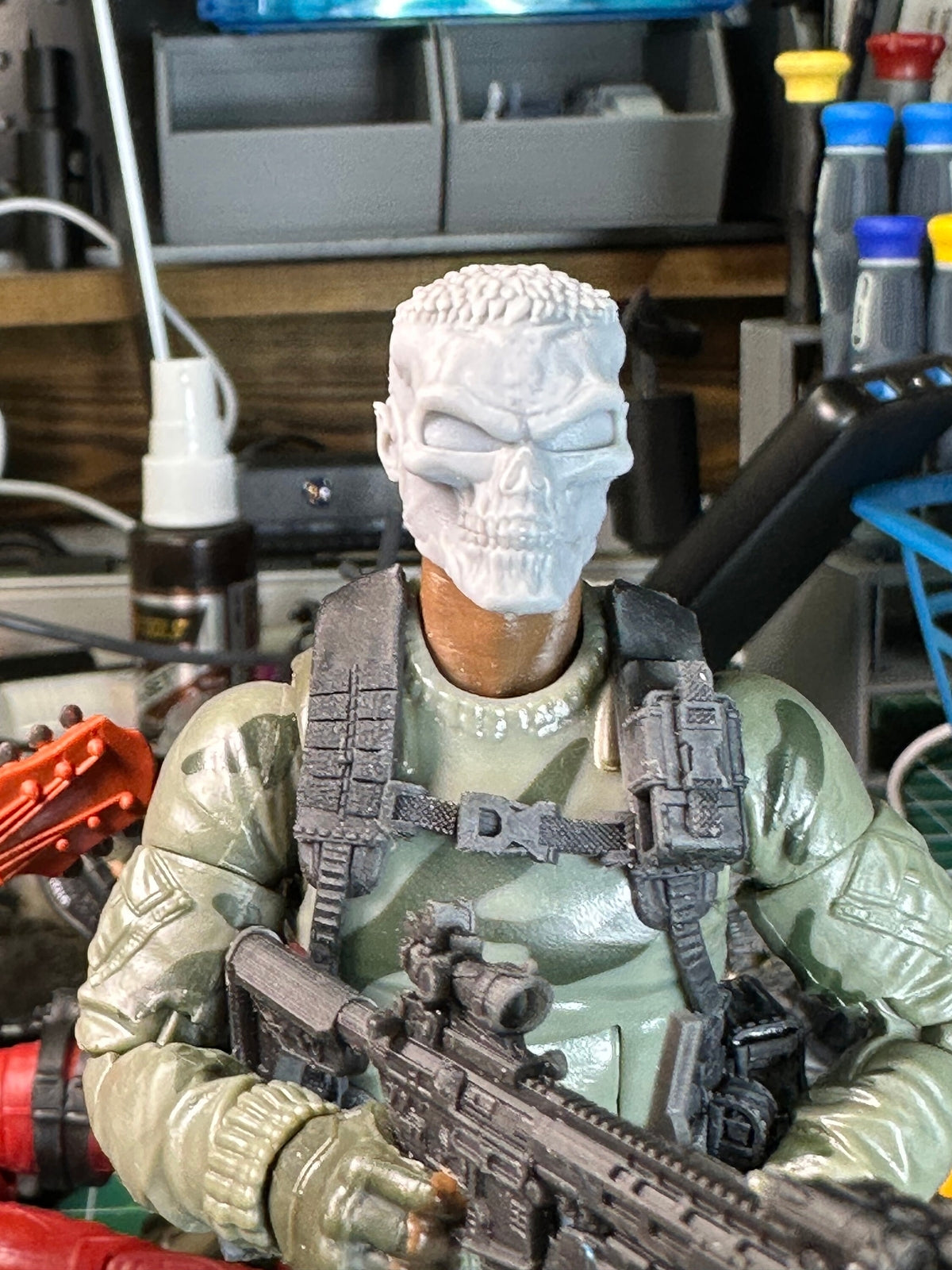 Skull trooper, punisher head 1/12 head GI Joe classified 1:12 mezco marvel lege