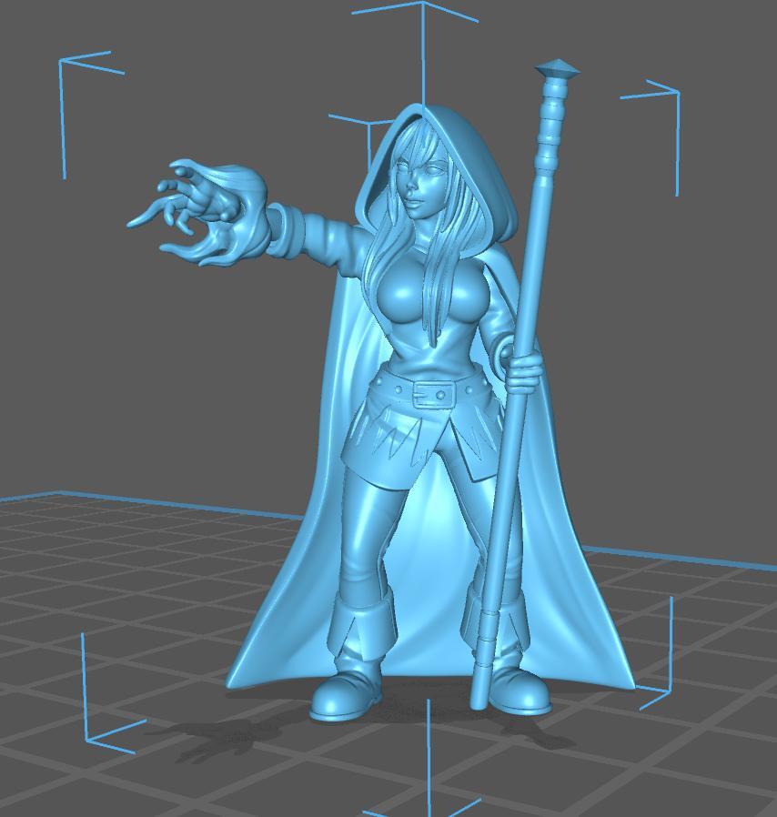 HeroQuest female Mage - Miniatures Unpainted 32mm Dungeons and Dragons