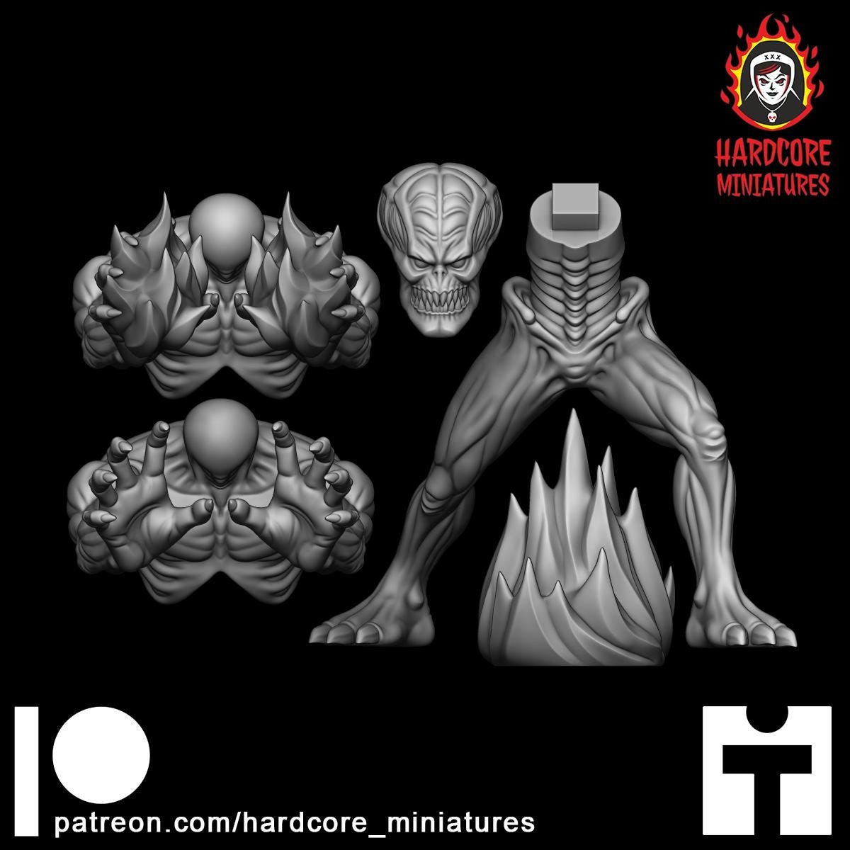 Archdemon Firing modular 32mm dnd miniature Martian Trooper doom video game