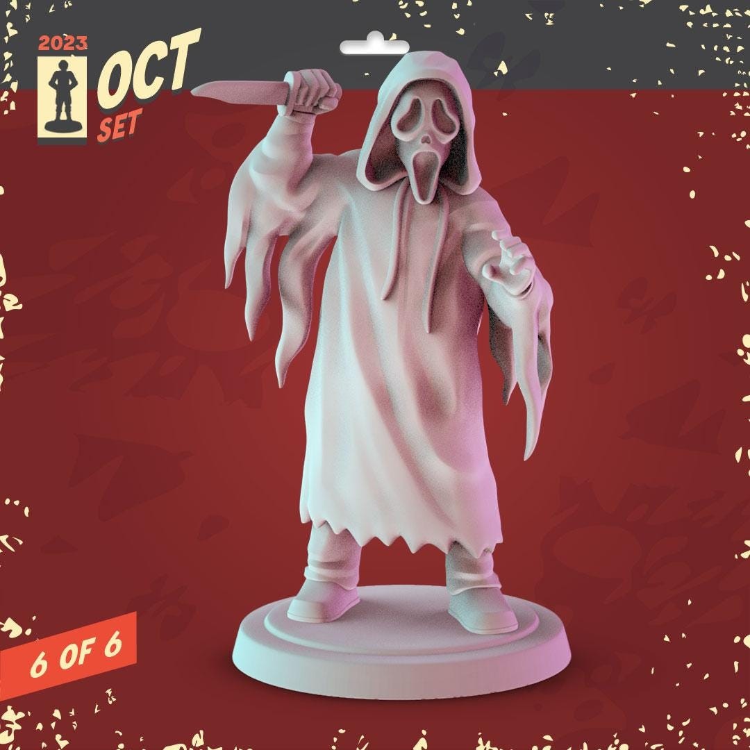Halloween Horror 2 36mm Minis tabletop gaming, DnD Pennywise, Texas Chainsaw Ma