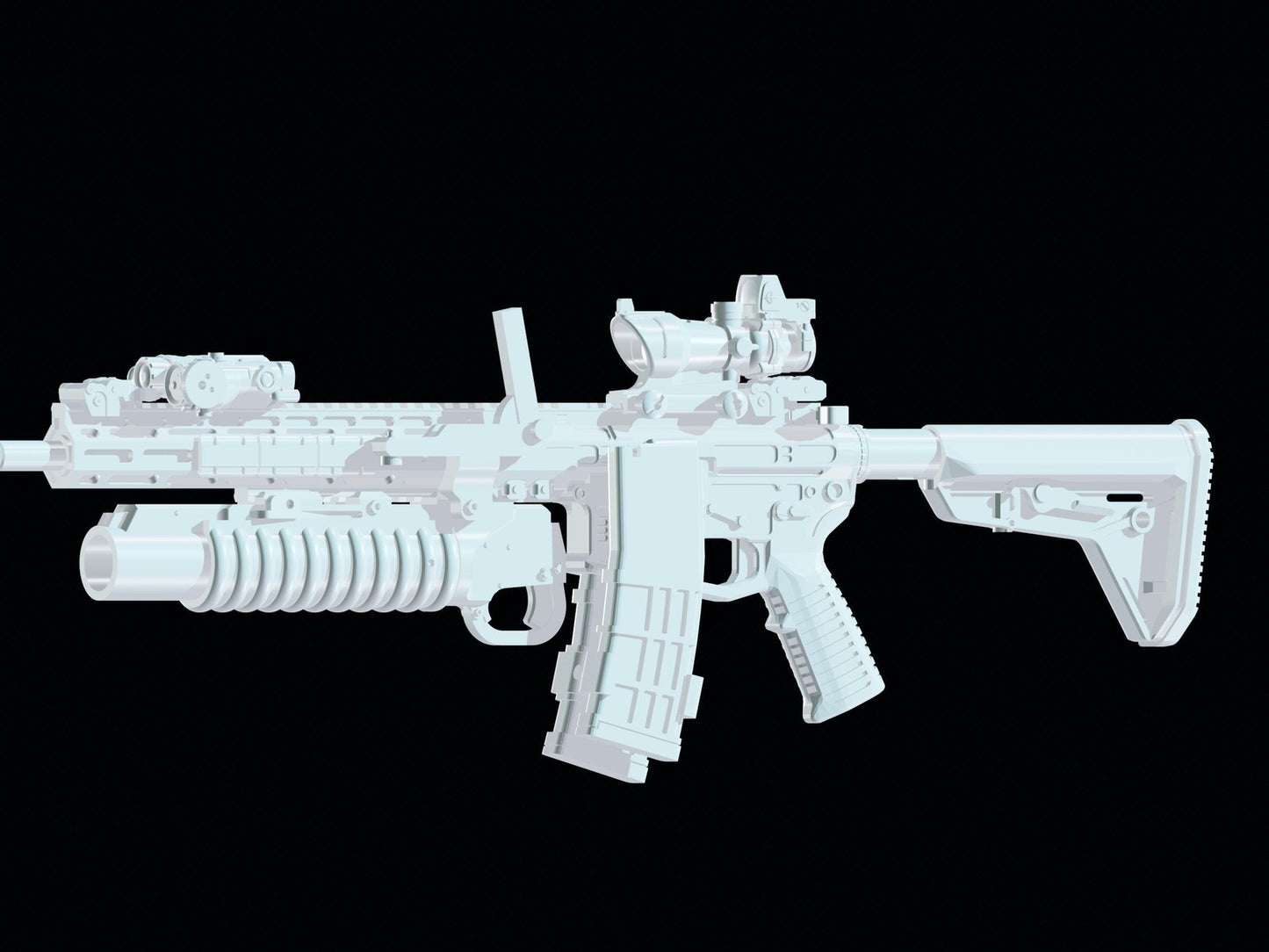 Ar-15 with M203 grenade launcher Toy Rifles for toy action figures 1:12 6" Scal