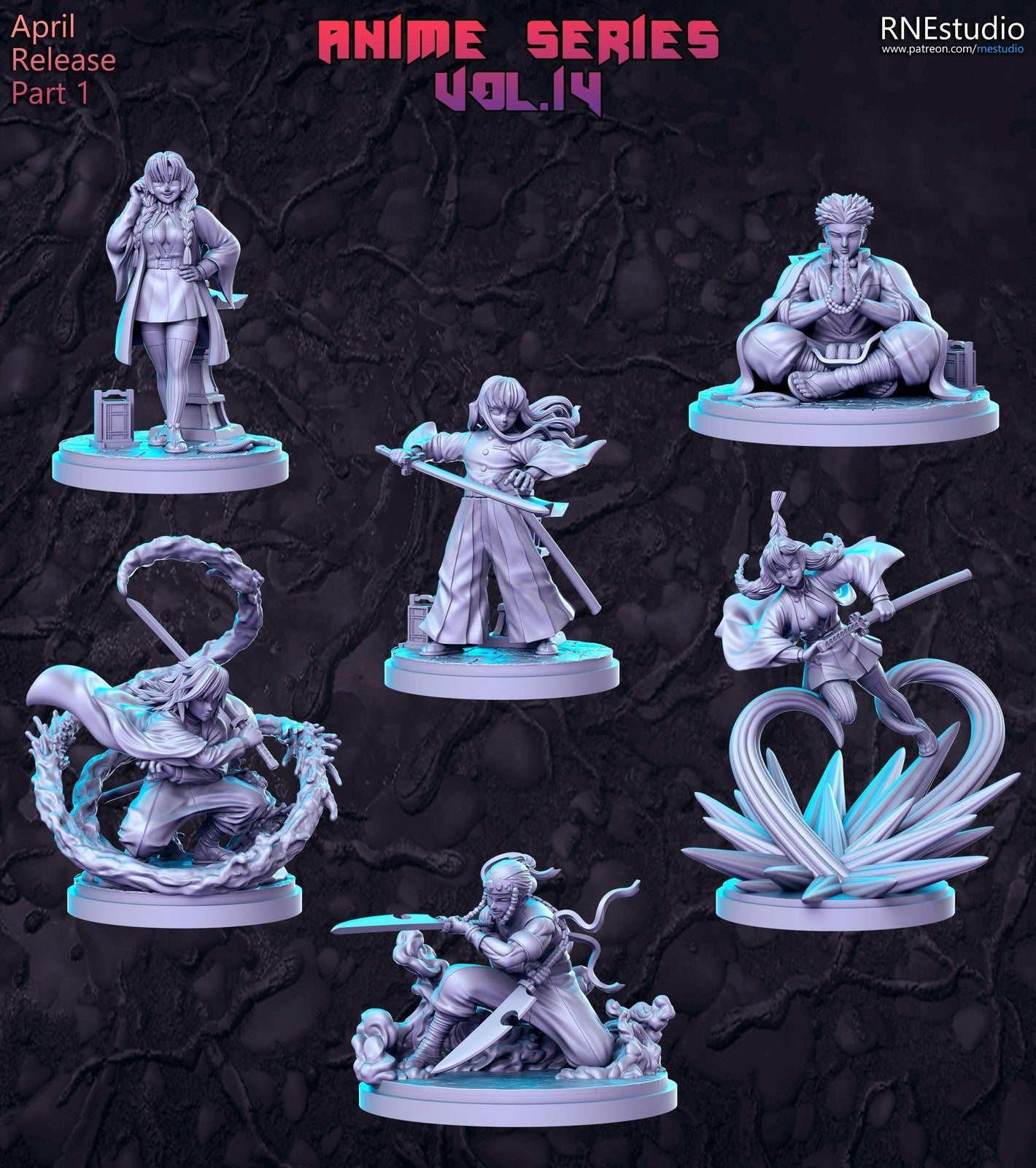 Anime Series Vol 14 Full Set DnD Miniature, Tabletop RPG DnD Mini, D&D Figurine