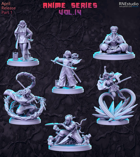Anime Series Vol 14 Full Set DnD Miniature, Tabletop RPG DnD Mini, D&D Figurine