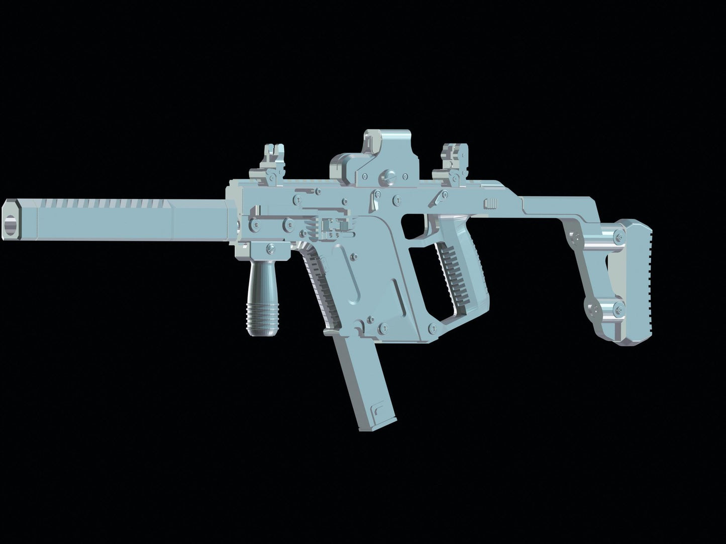 1/12 Scale Kriss Vector SMG: Toy Rifle Accessory for Action Figures