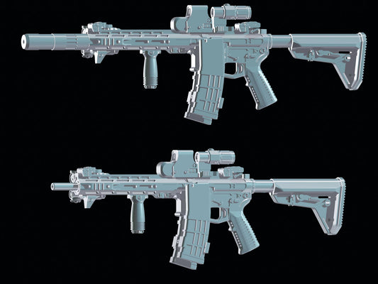 1/12 AR-15 Assault Rifle 2 pack 1:12 Scale Toy Rifles for toy action figures GI