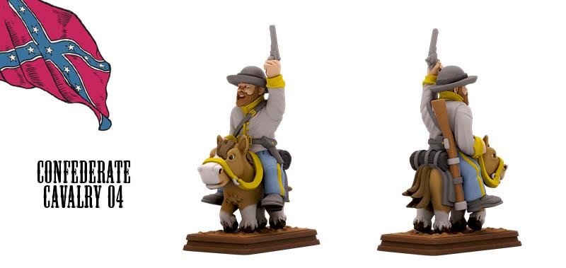 Confederate Mounted Cavalry American Civil War Set DnD Miniature, Tabletop RPG,