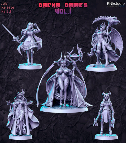Gacha Games Vol 1 Full Set DnD Miniature, Tabletop RPG DnD Mini, D&D Figurines,