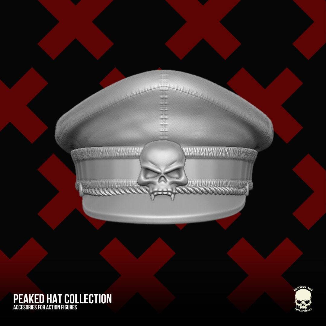 Peaked Hat cap for 6 inch action figures GI Joe Classified, mezco, neca, black