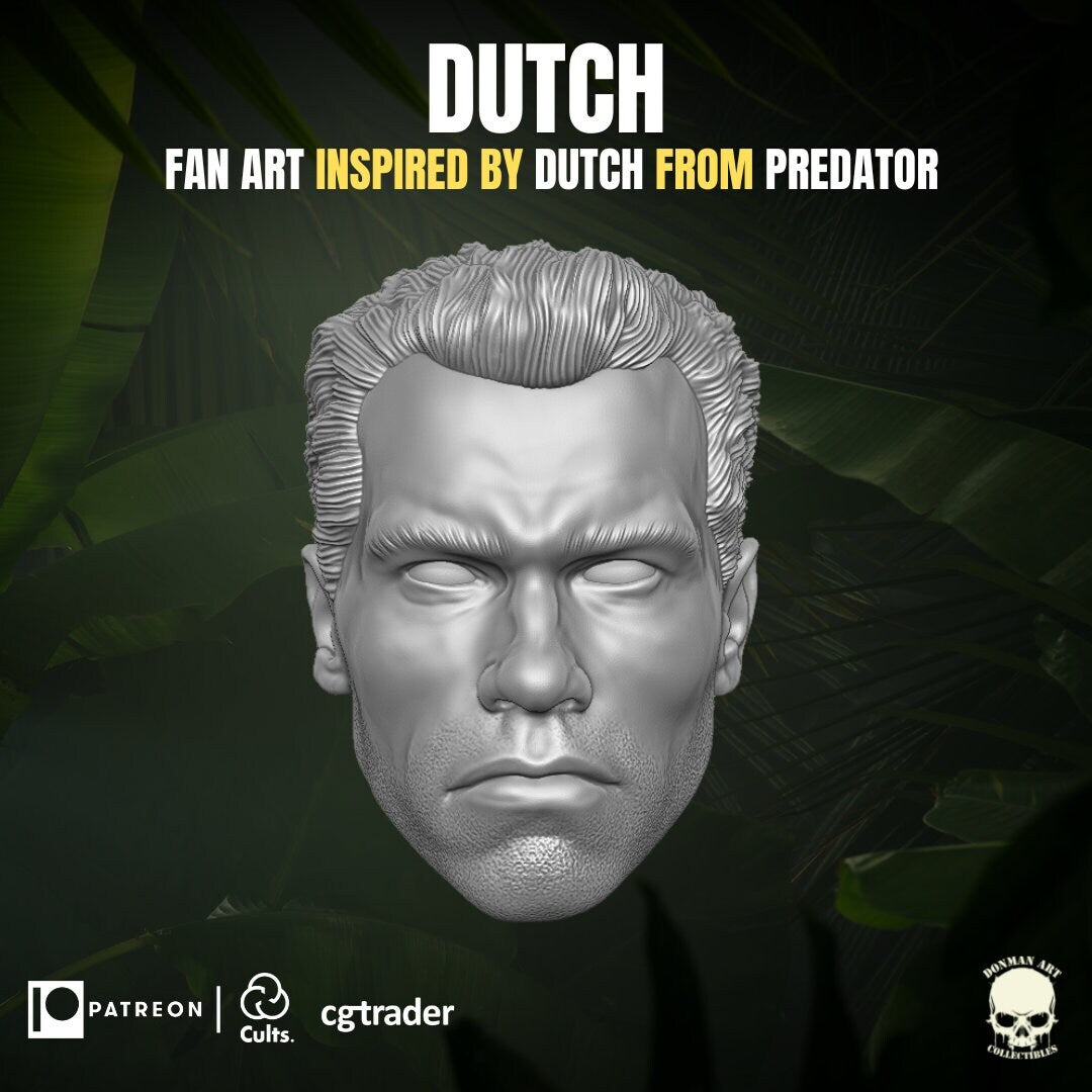 Dutch from Predator Arnold Schwarzenegger head GI Joe Classified 1/12 scale hea
