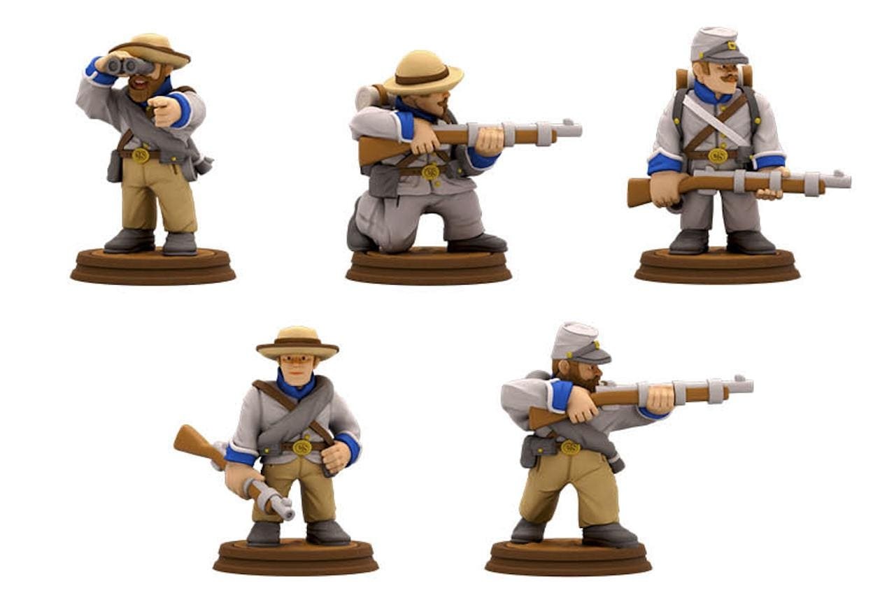 Confederate sharpshooters American Civil War Set DnD Miniature, Tabletop RPG, F