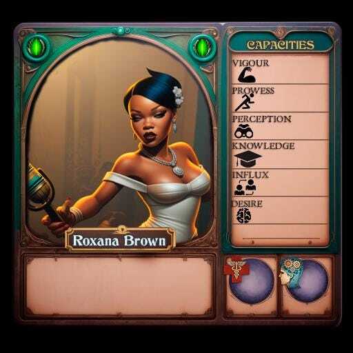 ROXANA BROWN -- Arkham's Nightmare DnD 32mm lovecraft horror game Rihanna