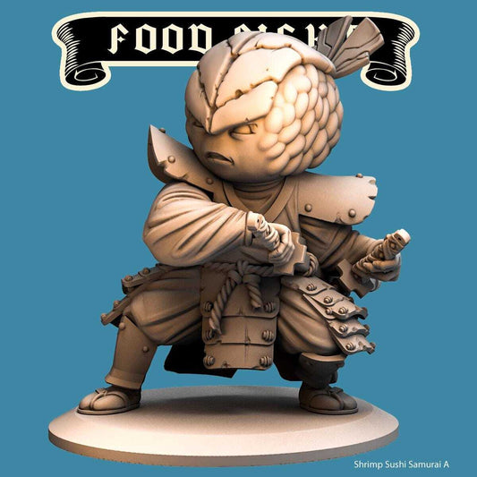 Shrimp Sushi Samurai -- Food Fight! tabletop gaming DnD 32mm | 75MM