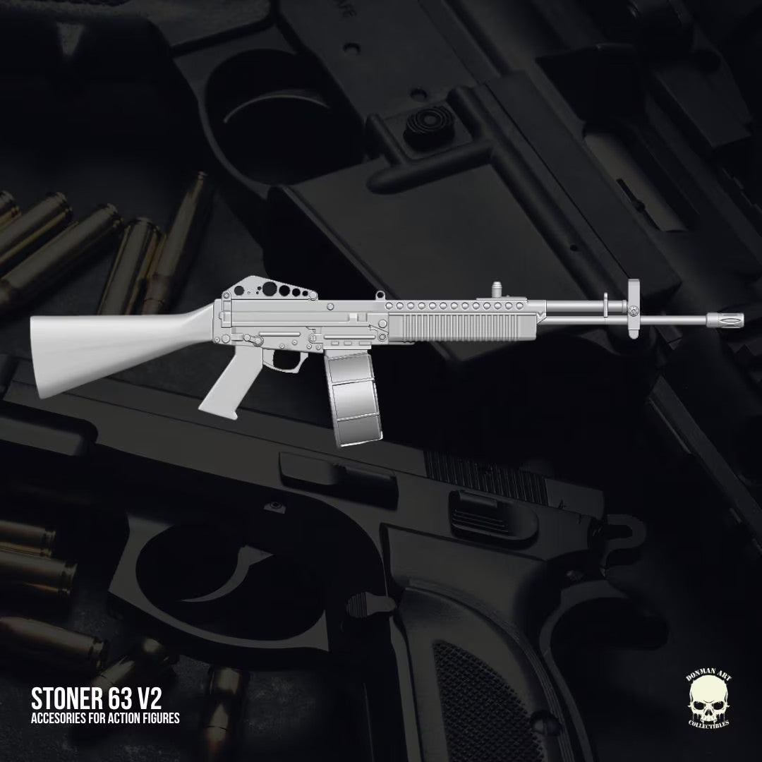 scale Stoner 63 rifle Set 1:12 Toy Accessory custom action figures.