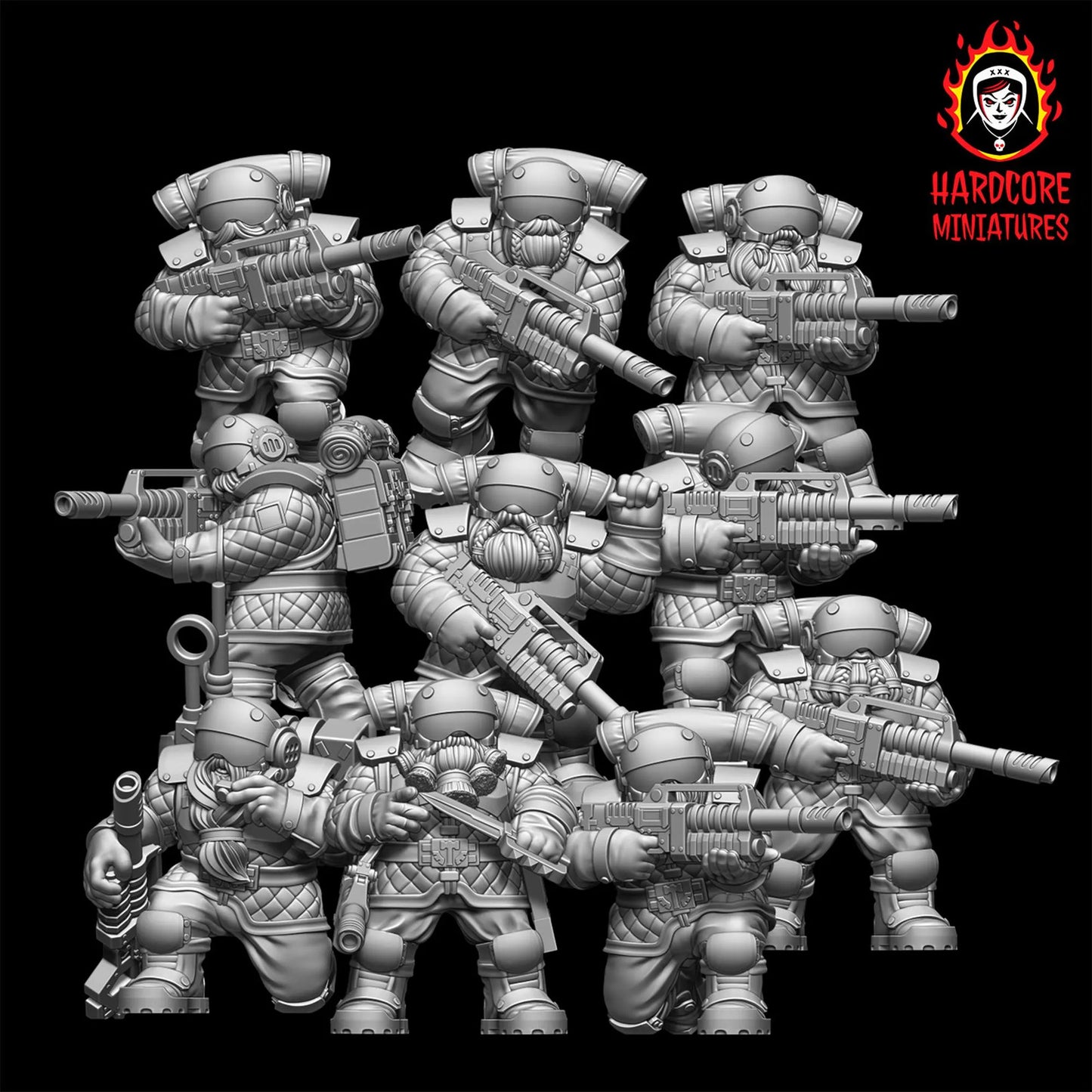 Space Dwarves Veterans Lasers 28mm army builder set 1 3d printed minis tabletop