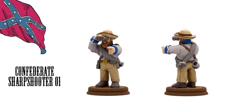 Confederate sharpshooters American Civil War Set DnD Miniature, Tabletop RPG, F