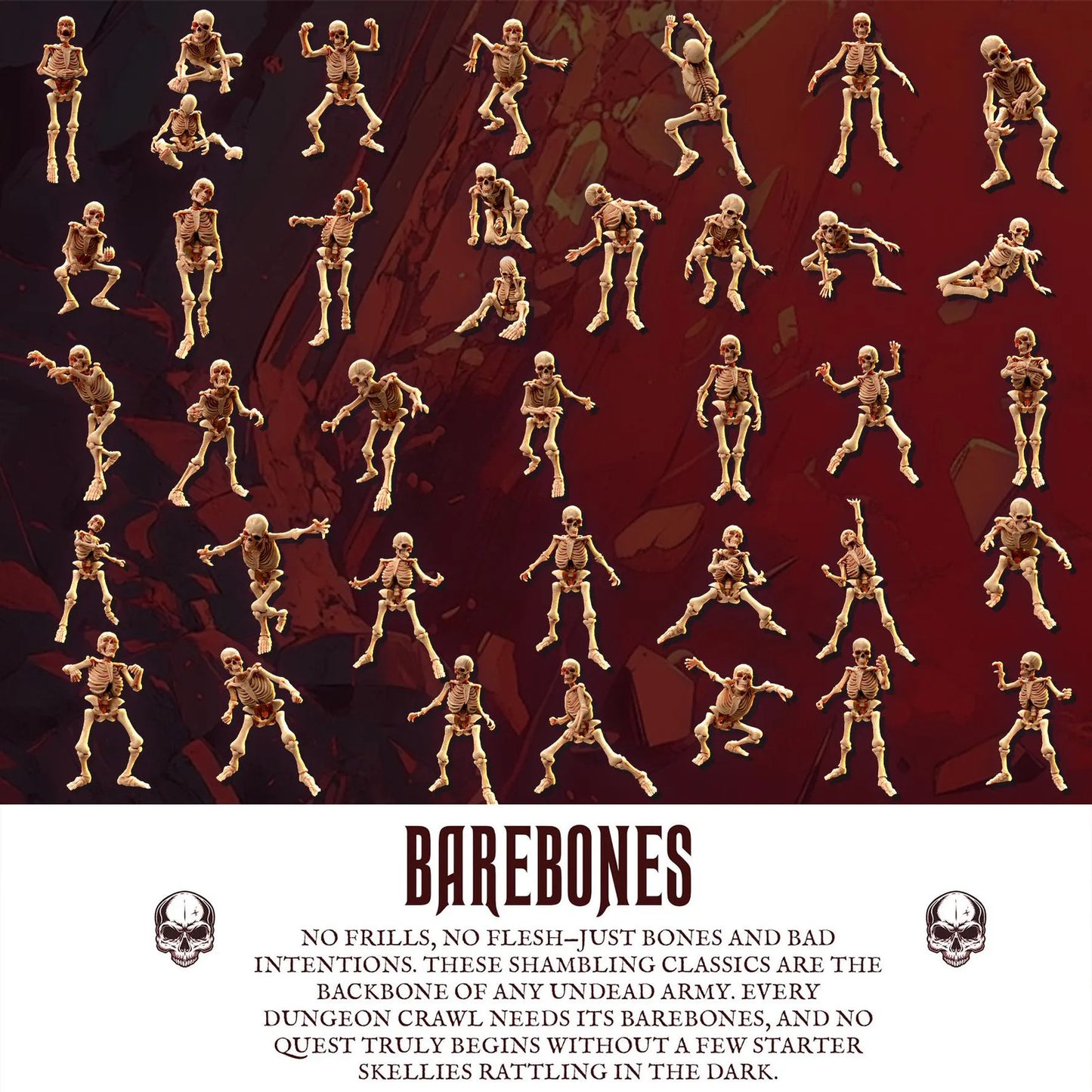 Legion Of Bones : 32mm table top mini army builder Skeleton army 43 Minis