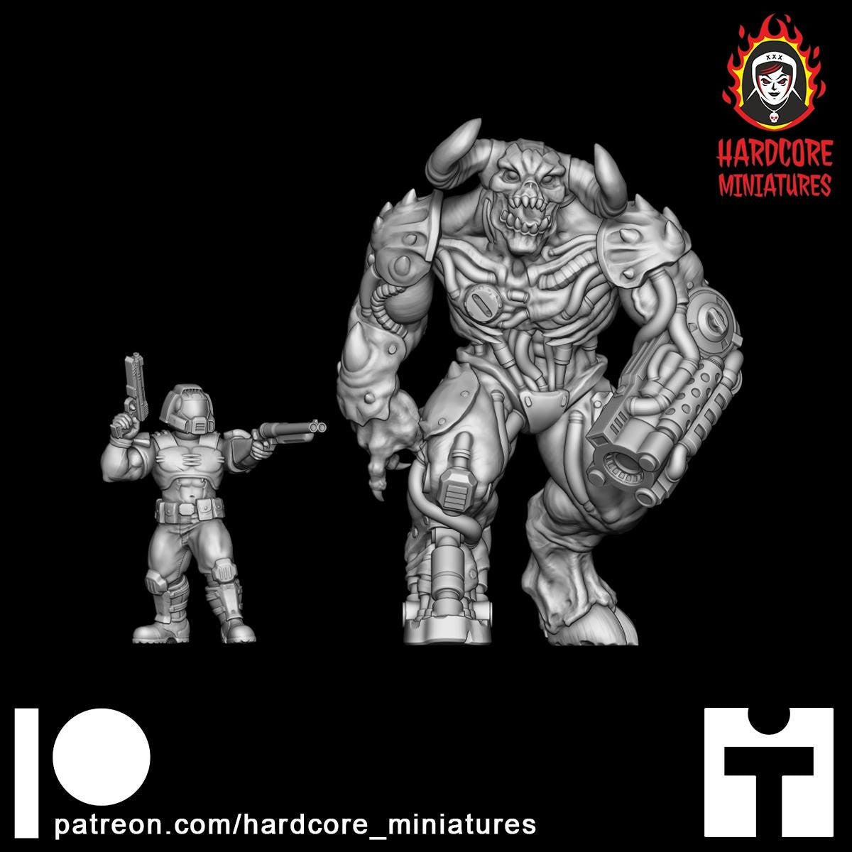 Doom Cyberdemon 32mm dnd miniature doom video game Cyber Demon