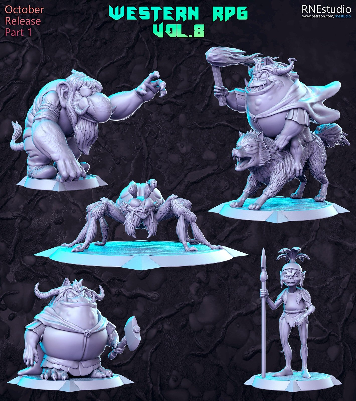 Western RPG Vol 8 Full Set DnD Miniature, Tabletop RPG Mini, D&D Figurines, Fan