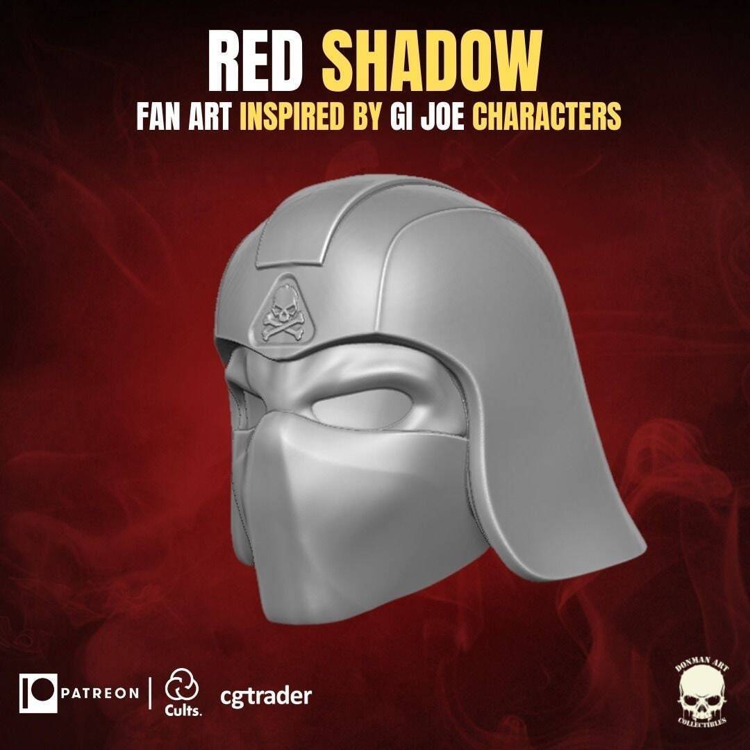 Red Shadow Helmet GI Joe Classified 1/12 scale head unpainted 1:12 6' troop