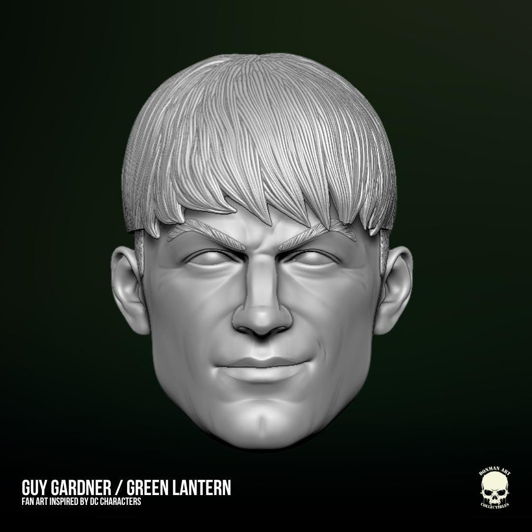 Guy Gardner Green Lantern head 1/12 head Marvel Legends GI Joe classified 1:12