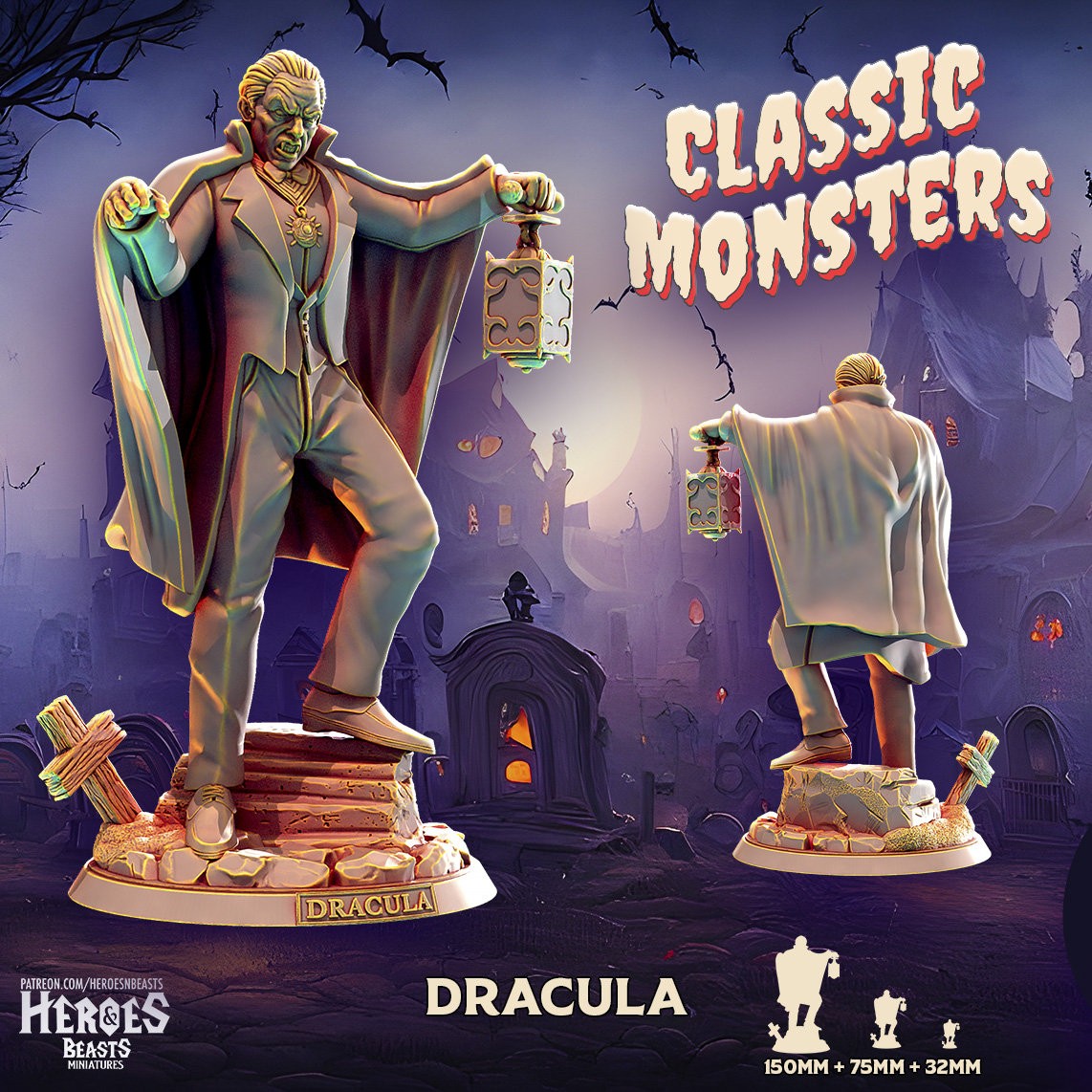 Dracula | Vampire Miniature | Heroes & Beasts | Classic Movie Monsters
