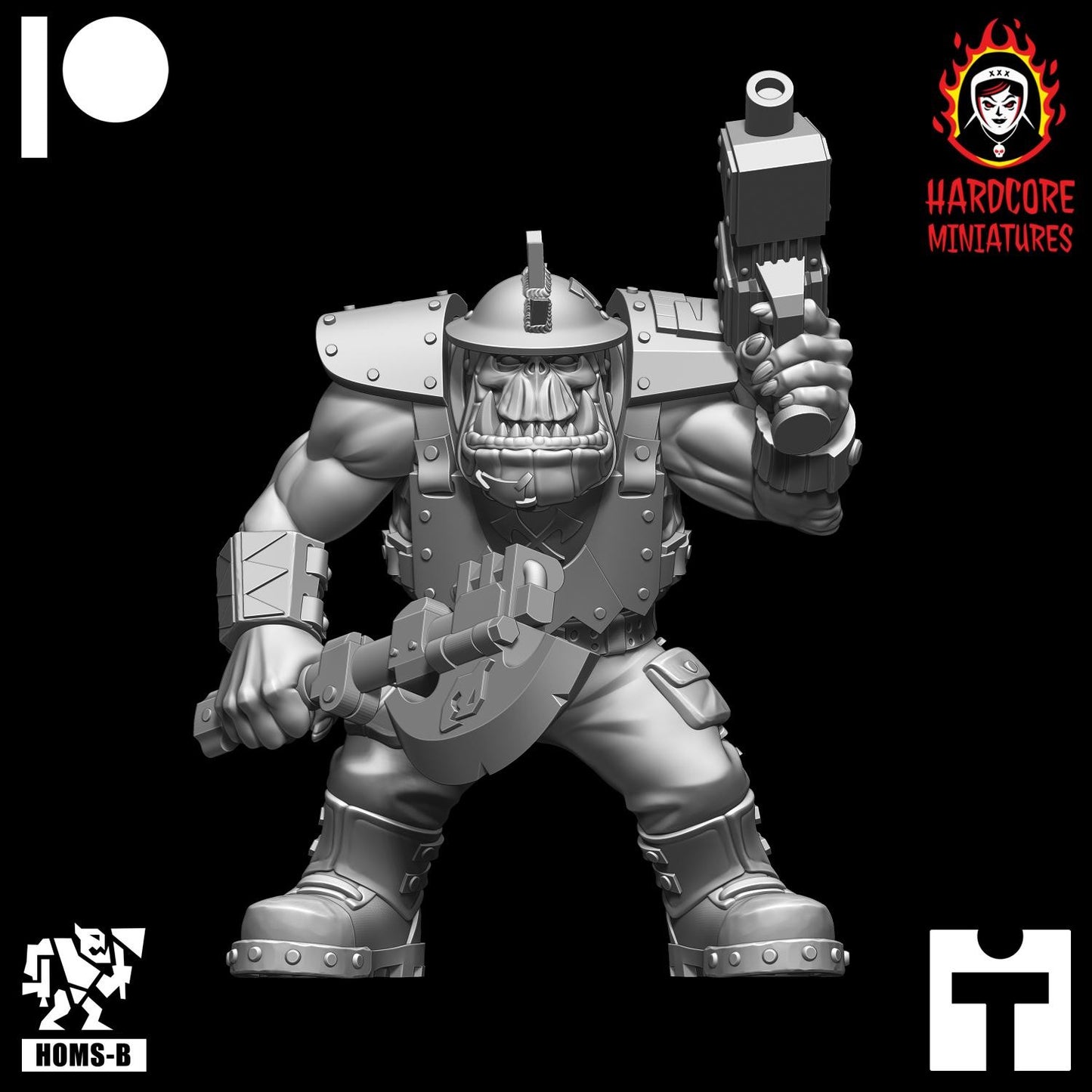 Brit Orcs Trench Raiders Heads 10 pack 28mm army builder set 1 3d printed minis