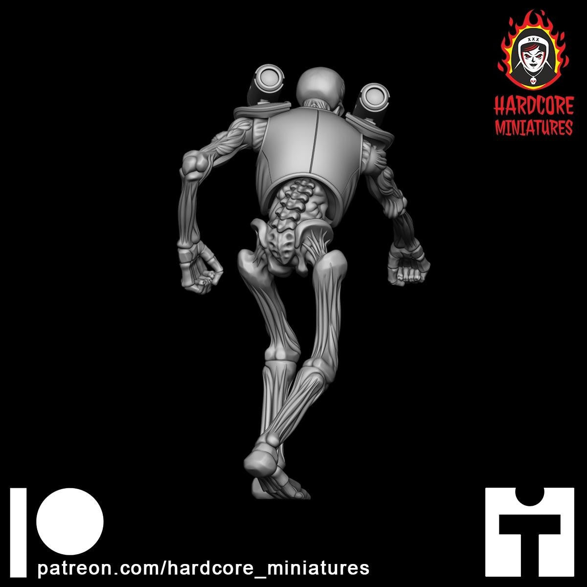 Doom Hell Skeleton Punching 32mm dnd miniature doom video game The REVENANT
