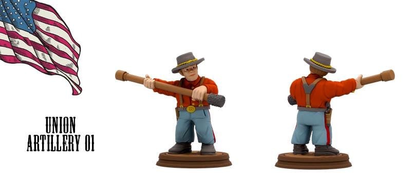 Union army cannon Artillery American Civil War Set DnD Miniature, Tabletop RPG