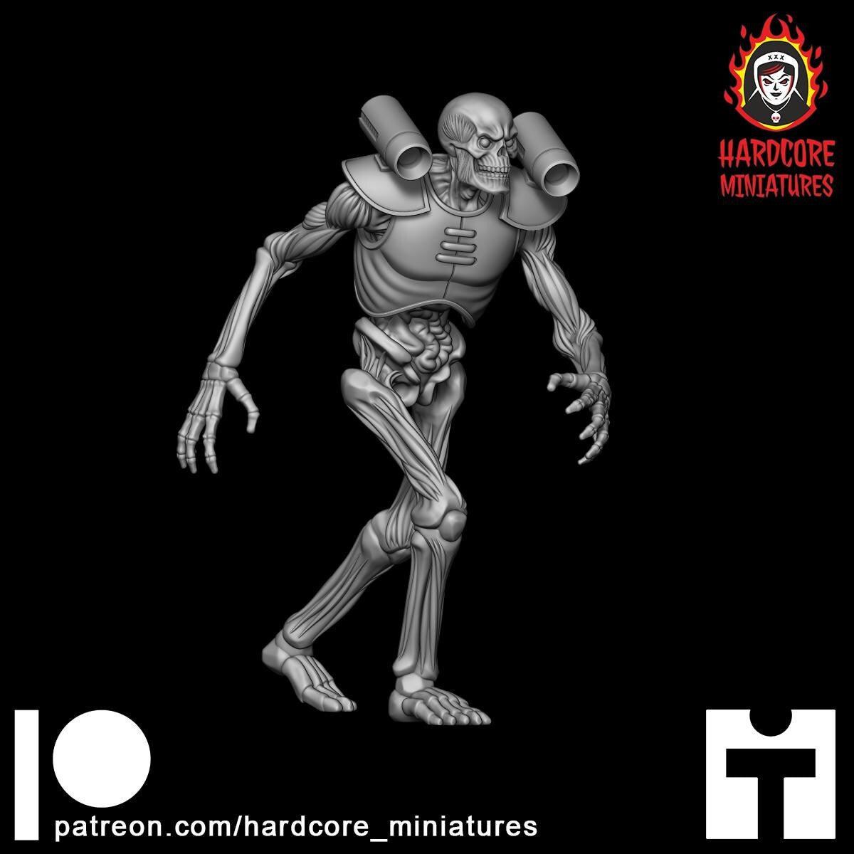 Doom Hell Skeleton walking 32mm dnd miniature doom video game The REVENANT