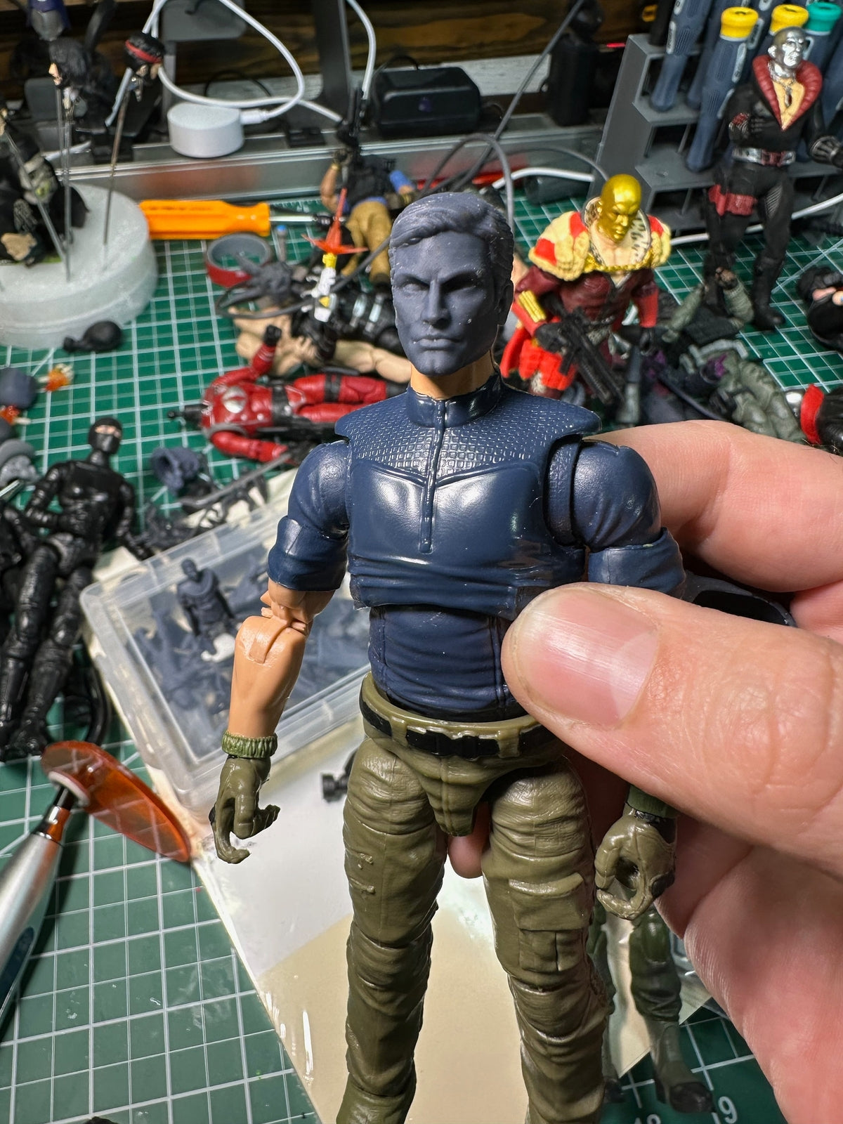 M.A.S.K. Matt Trakker head and helmet sculpt GI Joe Classified 1/12 scale head