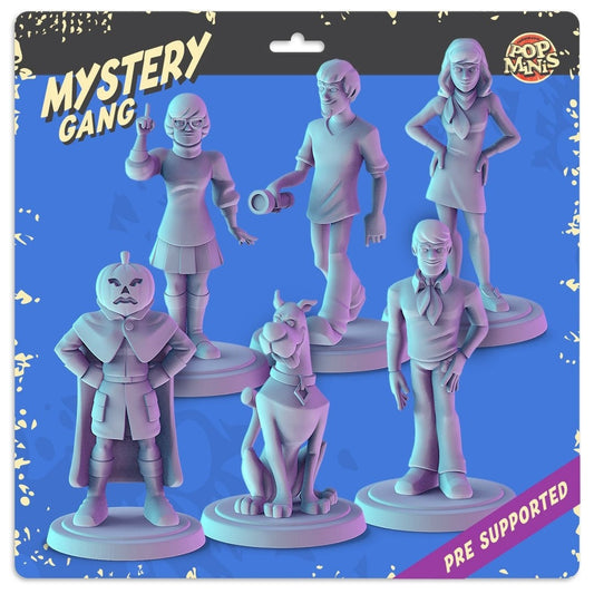scooby doo cartoon Miniatures - complete set 6 x 36mm Dioramas, tabletop RPGs.