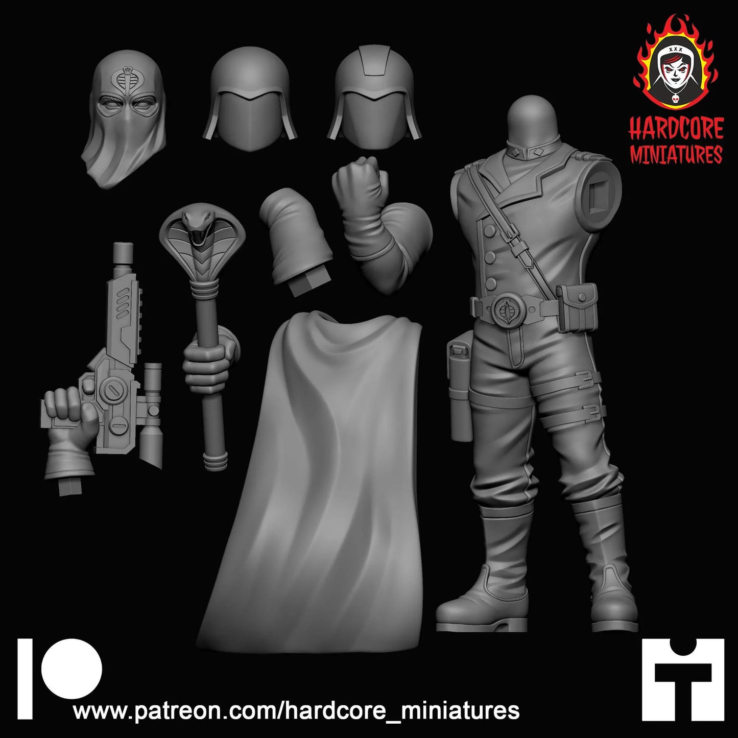 Snake Commander 32mm army builder set 1 3d printed minis tabletop hardcore mini