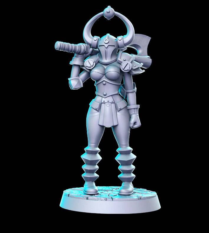 HeroQuest female Chaos Warriors - Miniatures Unpainted 32mm Dungeons and Dragons