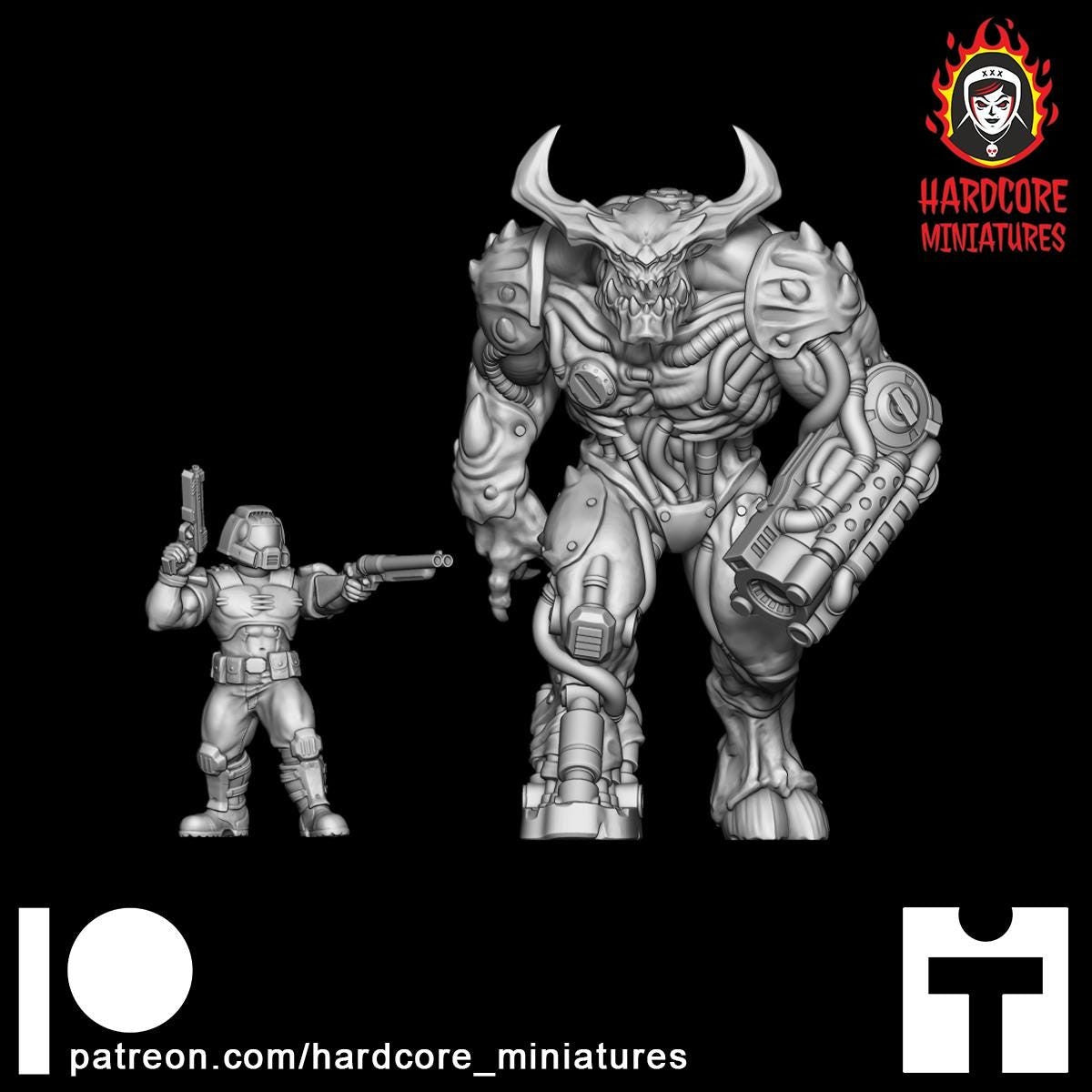 Doom Cyberdemon 2 32mm dnd miniature doom video game Cyber Demon