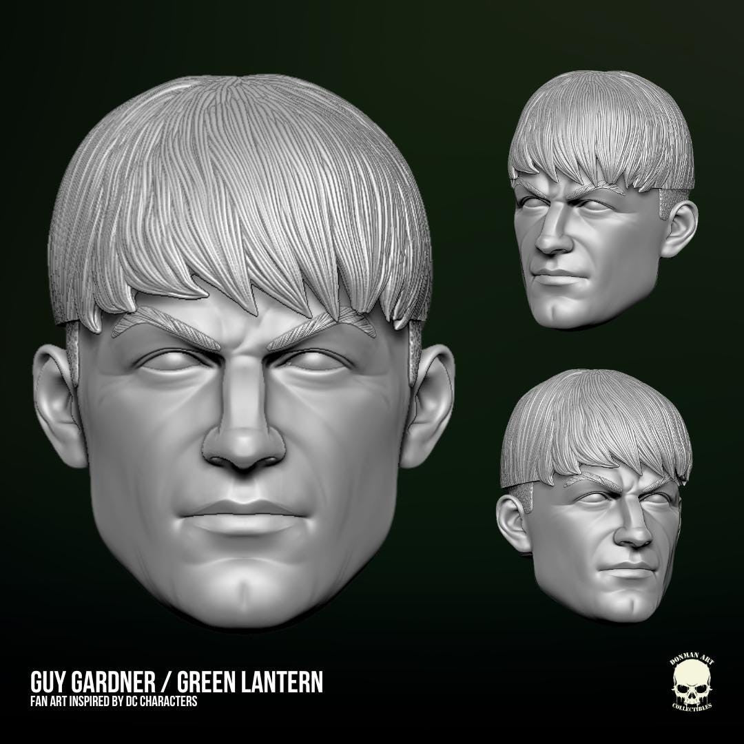 Guy Gardner Green Lantern head 1/12 head Marvel Legends GI Joe classified 1:12
