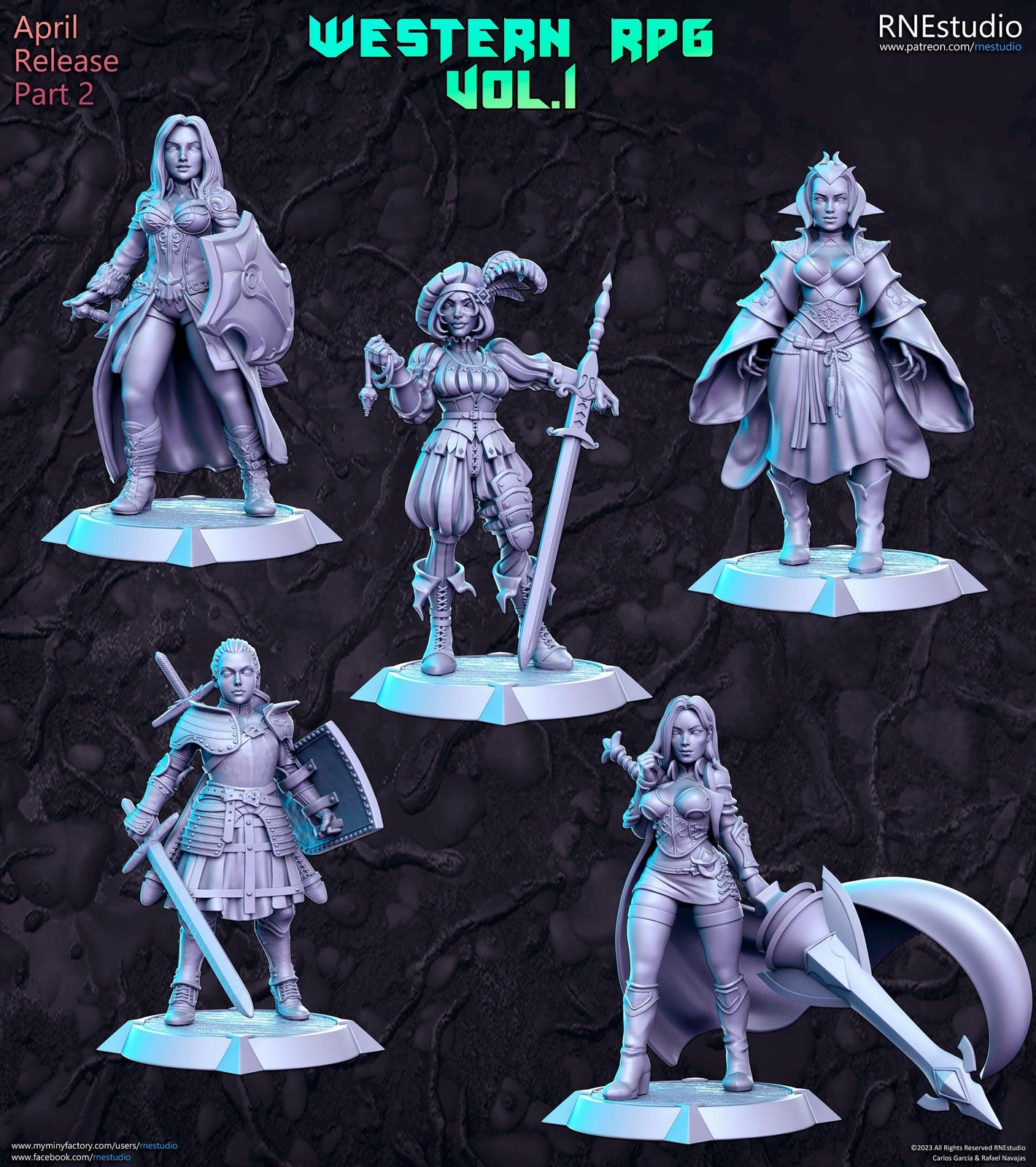 Western RPG Vol 1 Full Set DnD Miniature, Tabletop RPG DnD Mini, D&D Figurines,