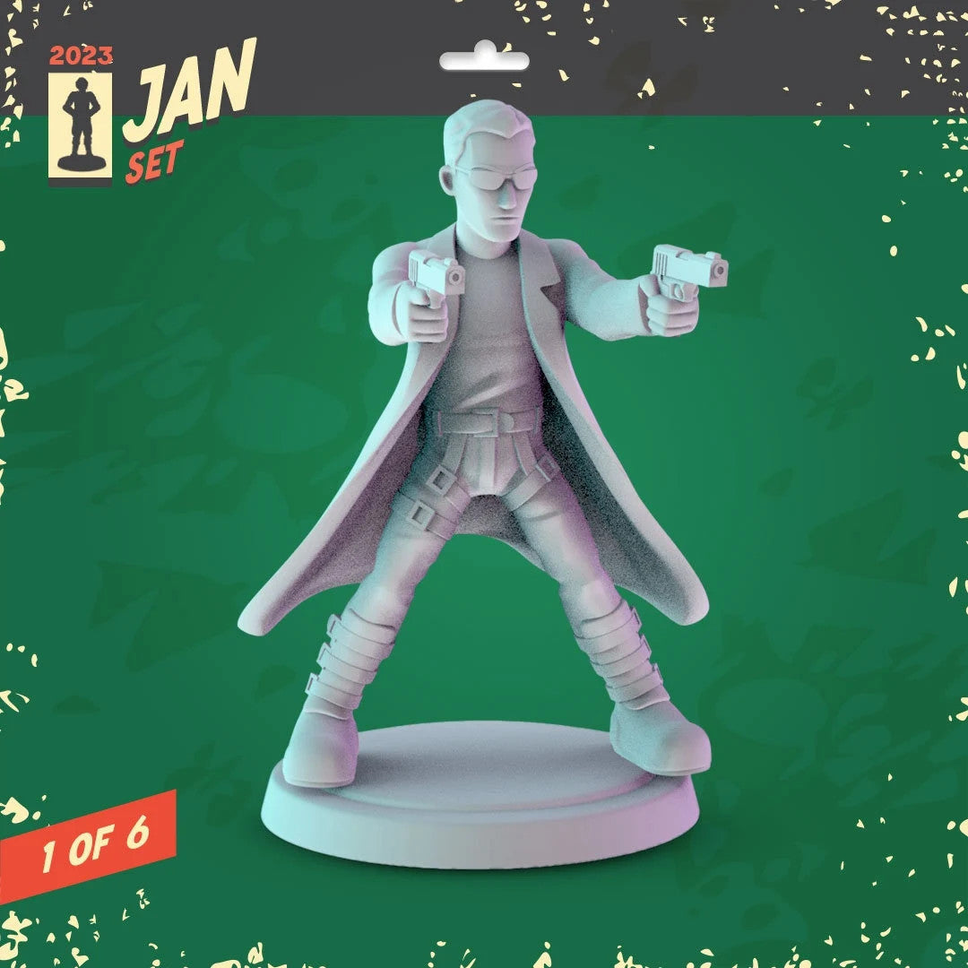 The Matrix 3d printed mini's Popmini 36mm pop culture DnD gaming