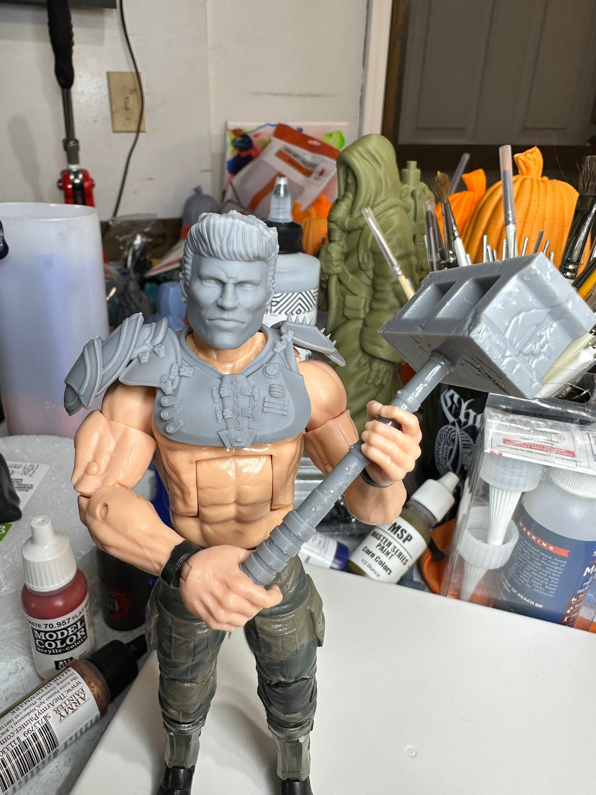 Road Pig kit, head shoulder pads, hammer GI Joe Classified 1/12 scale head unpa