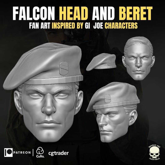 GI Joe Lt. Falcon head sculpt GI Joe Classified 1/12 scale head unpainted 1:12