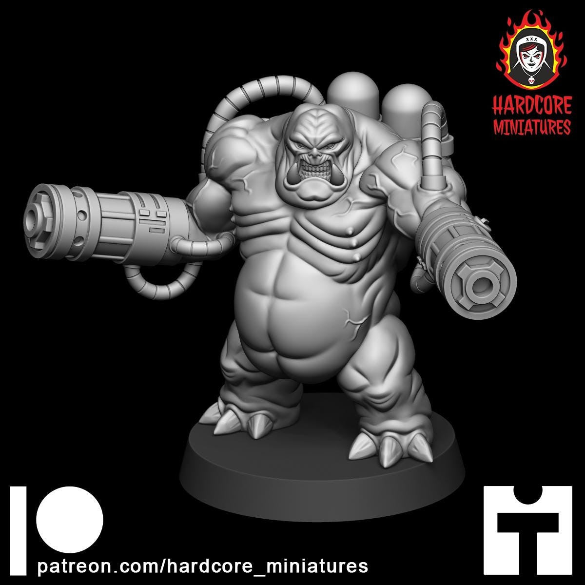 Mancubus Fat Demon Firing left modular 32mm dnd miniature Martian Trooper doom