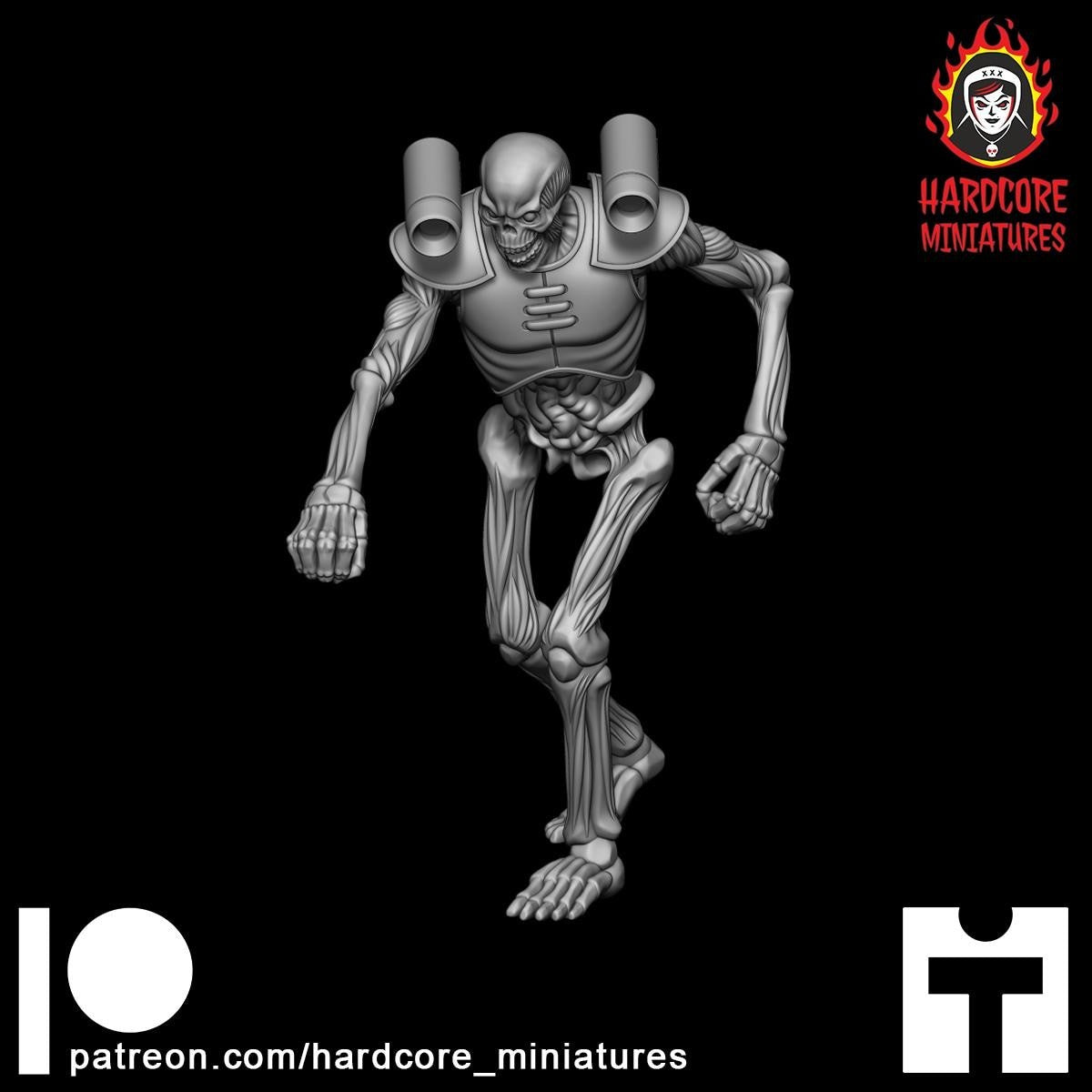 Doom Hell Skeleton Punching 32mm dnd miniature doom video game The REVENANT