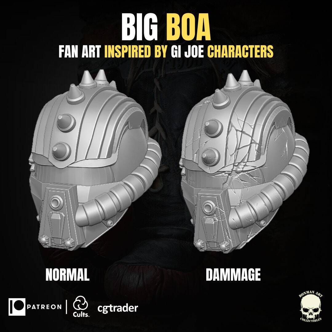 Big Boa Head for 6 inch action figures GI Joe Classified, mezco, neca, black se